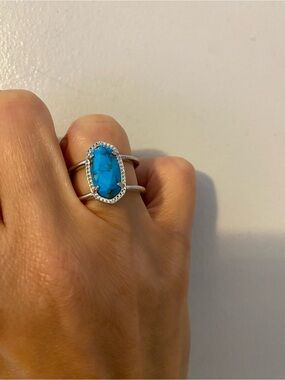 Kendra Scott Elyse turquoise silver size 7 ring